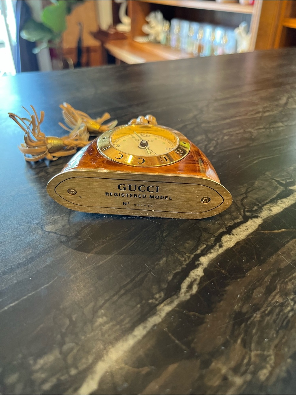 VINTAGE Gucci Stirrup Travel Desk Alarm Clock - Picture 2 of 6